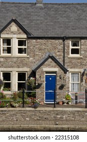 Houses Alongside The Monmouthshire And Brecon Canal Brecon Powys Wales Uk