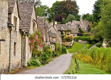 Houses of Arlington Row in the village of Bibury, England