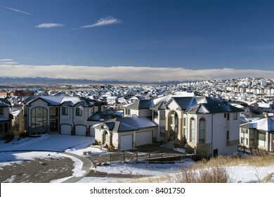 Houses in Calgary at winter