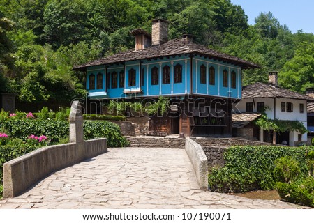 Houses in the ethnographic museum Etar in Gabrovo, Bulgaria.