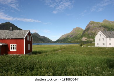 Houses Near Leknes, Lofoten Islands, Norway