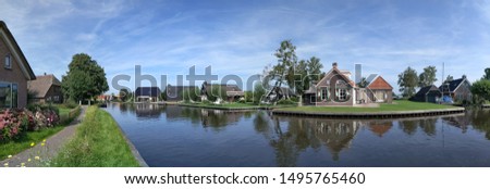 Houses next to the canal in Kalenberg, Overijssel, The Netherlands Stock photo © 