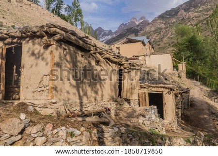 Houses of Nofin village in Fann mountains, Tajikistan