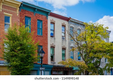 Houses On Carrollton Avenue Near Hollins Market In Baltimore, Maryland