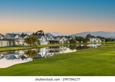 Houses on lakeside in a beautiful golf estate in Robertson South Africa