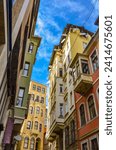 houses on the narrow Serdar-i Ekrem street in Beyoglu (Istanbul, Turkiye)