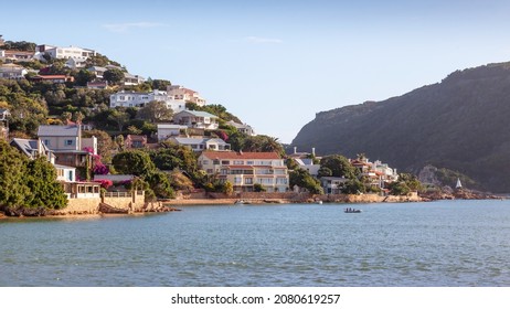Houses overlooking the Knysna Lagoon in South Africa's Garden Route.
