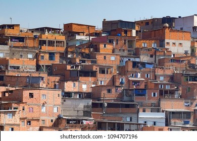 Houses In Paraisopolis, One Of The Slums (favela) Of Sao Paulo. 