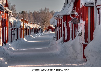 Houses in the snow