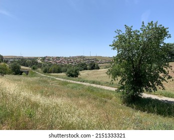 Housing Along Rolling Hills Road In The Countryside