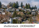 Housing community and neighborhood on a hilltop in Tacoma Washington; 