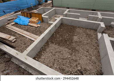 Housing construction site of Japan. The base portion of the housing. - Shutterstock ID 294452648
