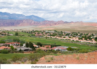 Housing Development Against Red Rocks, Saint George, Utah