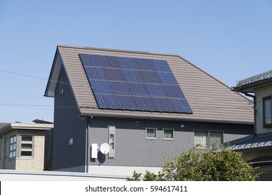 Housing Solar Panel Steep Slope Roof Area Wide Installation Example