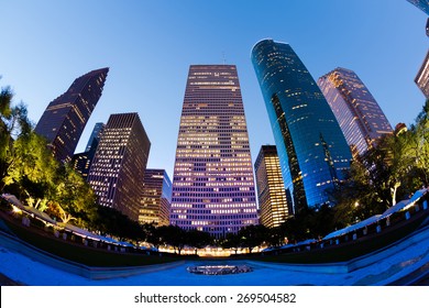 Houston Downtown At Night