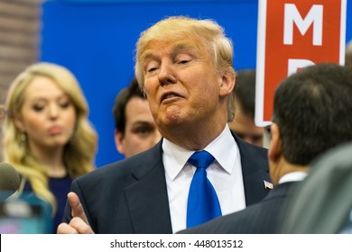 HOUSTON - FEBRUARY 25, 2016: Donald Trump Speaks To The Media After The Republican National Committee Debate.