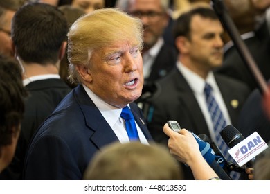 HOUSTON - FEBRUARY 25, 2016: Donald Trump Speaks To The Media After The Republican National Committee Debate.