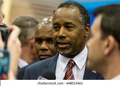 HOUSTON - FEBRUARY 25, 2016: Dr. Ben Carson Speaks To The Media After The Republican National Committee Debate.