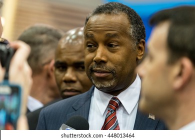 HOUSTON - FEBRUARY 25, 2016: Dr. Ben Carson Speaks To The Media After The Republican National Committee Debate.