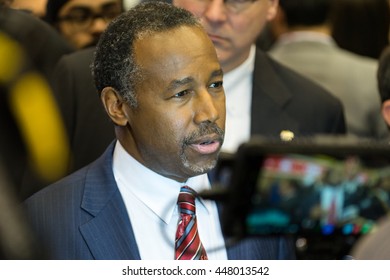 HOUSTON - FEBRUARY 25, 2016: Dr. Ben Carson Speaks To The Media After The Republican National Committee Debate.