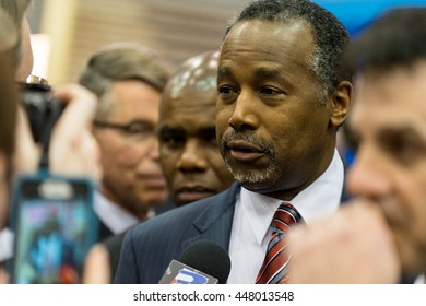 HOUSTON - FEBRUARY 25, 2016: Dr. Ben Carson Speaks To The Media After The Republican National Committee Debate.