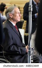 HOUSTON - FEBRUARY 25, 2016: Texas Governor Greg Abbott Speaks To The Media Before The Republican National Committee Debate.