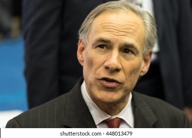 HOUSTON - FEBRUARY 25, 2016: Texas Governor Greg Abbott Speaks To The Media Before The Republican National Committee Debate.