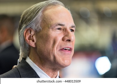 HOUSTON - FEBRUARY 25, 2016: Texas Governor Greg Abbott Speaks To The Media Before The Republican National Committee Debate.