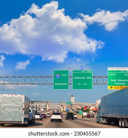 Houston Katy Freeway Fwy traffic 10 interstate in Texas USA US