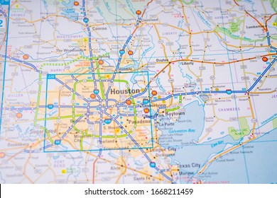 Houston On USA Map Background