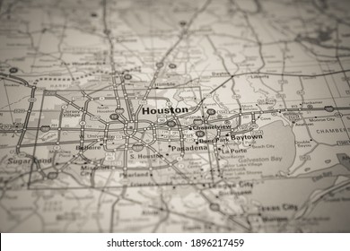 Houston On USA Map Background