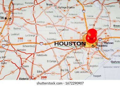 Houston On Usa Map Travel Background Stock Photo (Edit Now) 1667859517