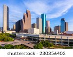 Houston Skyline North view aerial in Texas US USA