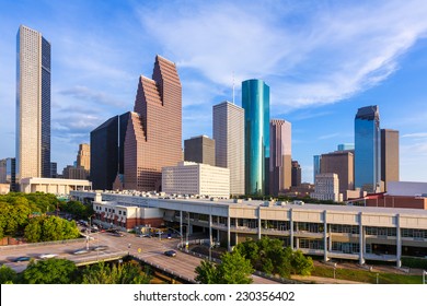 Houston Skyline North View Aerial In Texas US USA