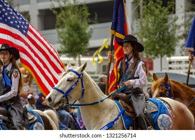 Houston, Texas - 2/23/2019: The Girl At Thr Rodeo Parade