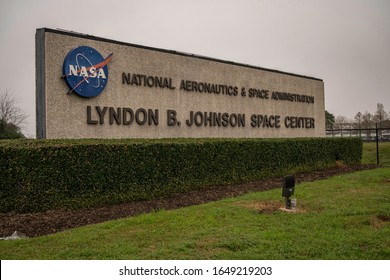 Houston, Texas - February 11, 2020: NASA Lyndon B. Johnson Space Center Sign