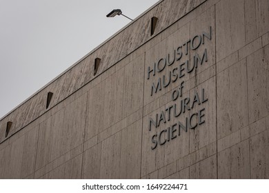 Houston, Texas - February 11, 2020: Houston Museum Of Natural Science Text On Stone Facade