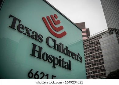 Houston, Texas - February 11, 2020: Texas Children's Hospital Sign And Logo