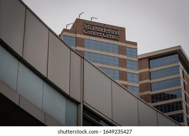 Houston, Texas - February 11, 2020: University Of Texas' MD Anderson Cancer Center In The Texas Medical Center