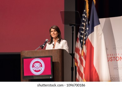 Houston, Texas - May 22, 2018: Nikki Haley, The U.S. Ambassador To The United Nations Speaks At University Of Houston