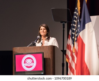 Houston, Texas - May 22, 2018: Nikki Haley, The U.S. Ambassador To The United Nations Speaks At University Of Houston