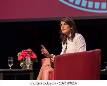 Houston, Texas - May 22, 2018: Nikki Haley, The U.S. Ambassador To The United Nations Speaks At University Of Houston