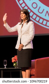 Houston, Texas - May 22, 2018: Nikki Haley, The U.S. Ambassador To The United Nations Speaks At University Of Houston