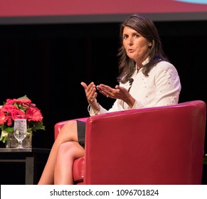 Houston, Texas - May 22, 2018: Nikki Haley, The U.S. Ambassador To The United Nations Speaks At University Of Houston