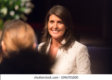 Houston, Texas - May 22, 2018: Nikki Haley, The U.S. Ambassador To The United Nations Speaks At University Of Houston