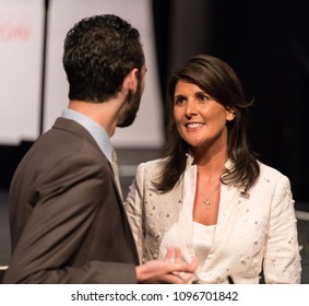 Houston, Texas - May 22, 2018: Nikki Haley, The U.S. Ambassador To The United Nations Speaks At University Of Houston