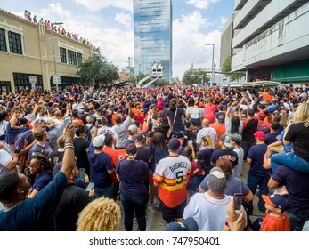 HOUSTON, TEXAS - NOV 3rd 2017 - World Series Champions Houston Astros celebrate their win over the LA Dodgers in a homecoming parade in downtown Houston. 