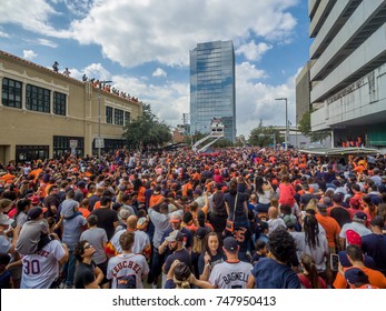 HOUSTON, TEXAS - NOV 3rd 2017 - World Series Champions Houston Astros Celebrate Their Win Over The LA Dodgers In A Homecoming Parade In Downtown Houston. 