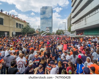 HOUSTON, TEXAS - NOV 3rd 2017 - World Series Champions Houston Astros Celebrate Their Win Over The LA Dodgers In A Homecoming Parade In Downtown Houston. 