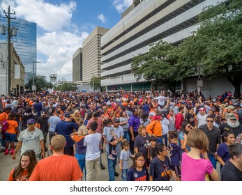 HOUSTON, TEXAS - NOV 3rd 2017 - World Series Champions Houston Astros Celebrate Their Win Over The LA Dodgers In A Homecoming Parade In Downtown Houston. 